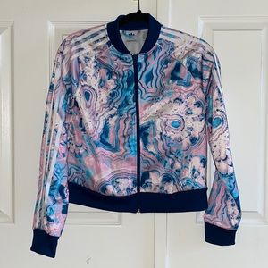 NWOT UO Adidas Track Pastel Marble Jacket